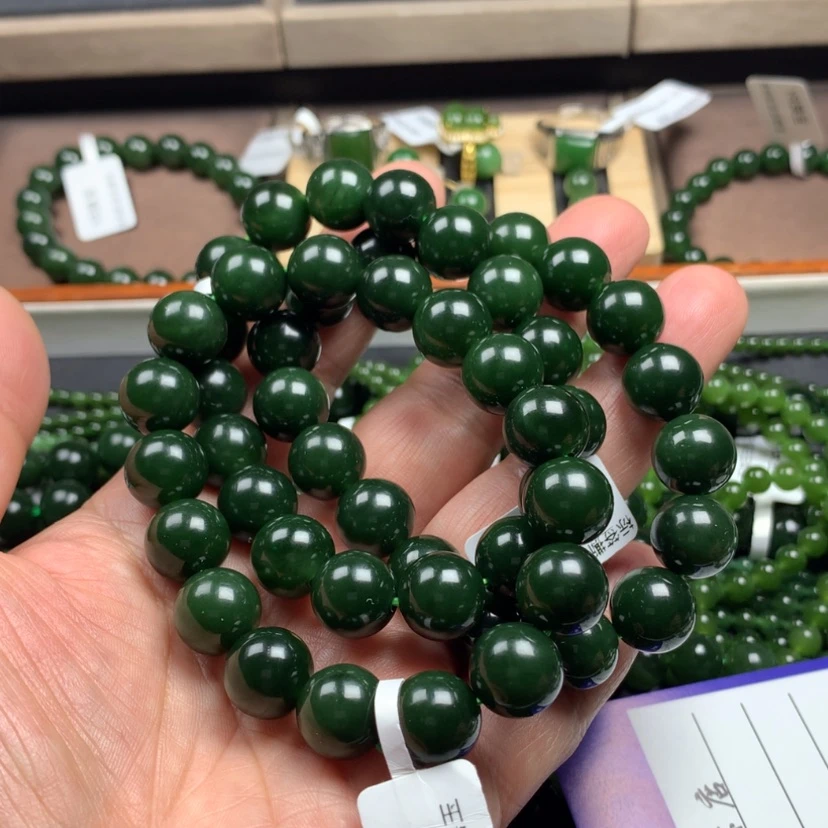 【闪购商品】和田玉（碧玉）手串未镶嵌胡**天12mm