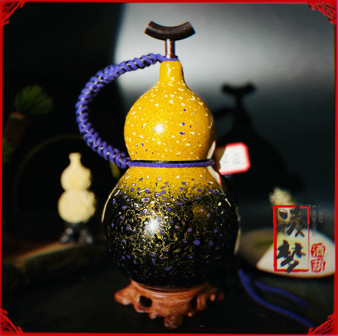 【漆艺—紫薇】优质大漆酒葫芦仿古珍藏文玩福禄摆件纯天然手工