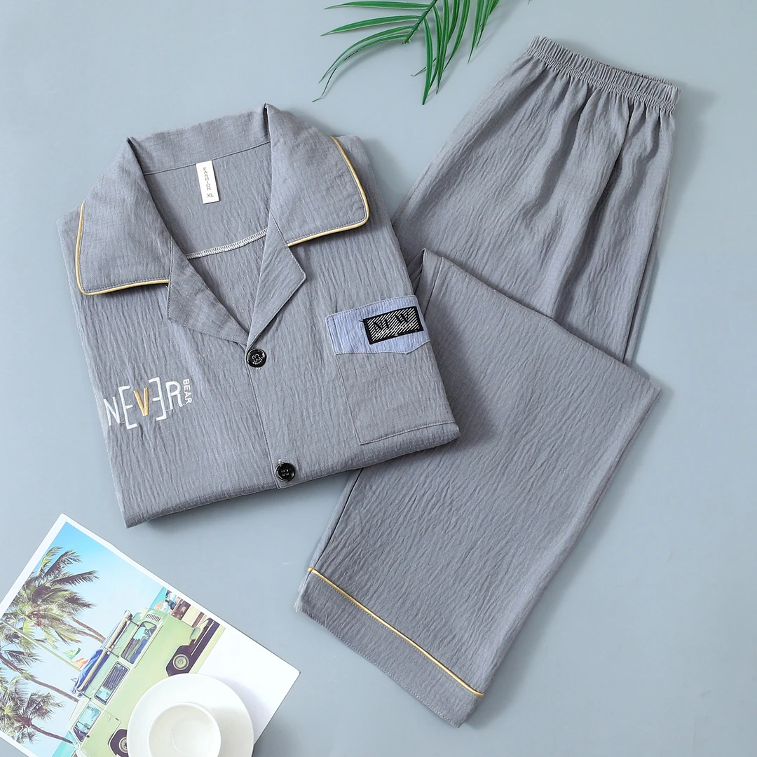 睡衣男春秋季长袖新款男士男款大码中年休闲家居服套装2025可外穿