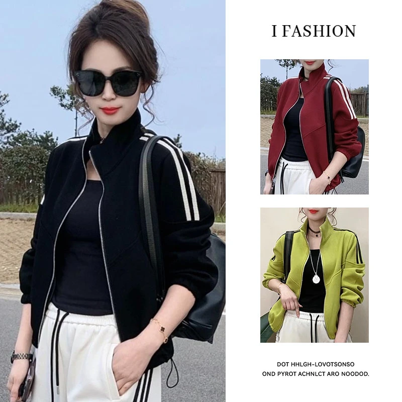 高含棉时尚洋气短款外套女2025年春秋新款韩版宽松显瘦夹克上衣