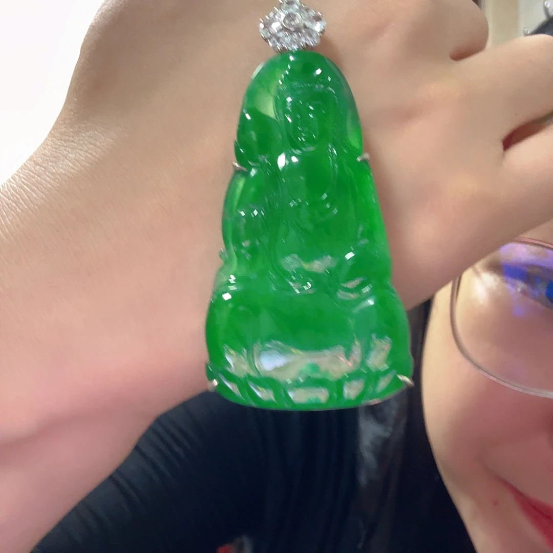 翡翠银S925镶嵌吊坠(不含链)吊坠