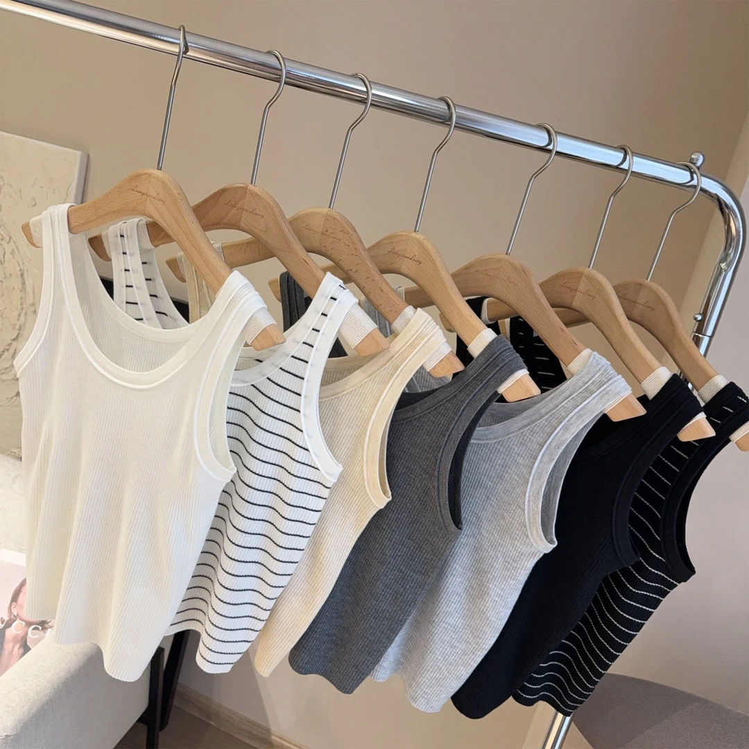 靓小靓【简约针织背心】 好搭好穿好版型 立体边显瘦精品打底 25018