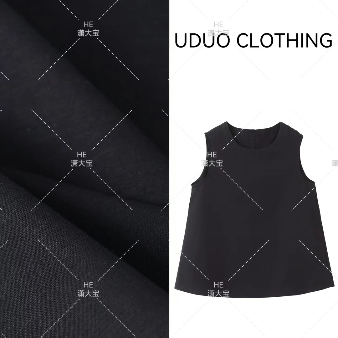 夏末清仓专用【岛屿沙滩】MJ家25夏季新款亚麻无袖坎肩通勤休闲8106