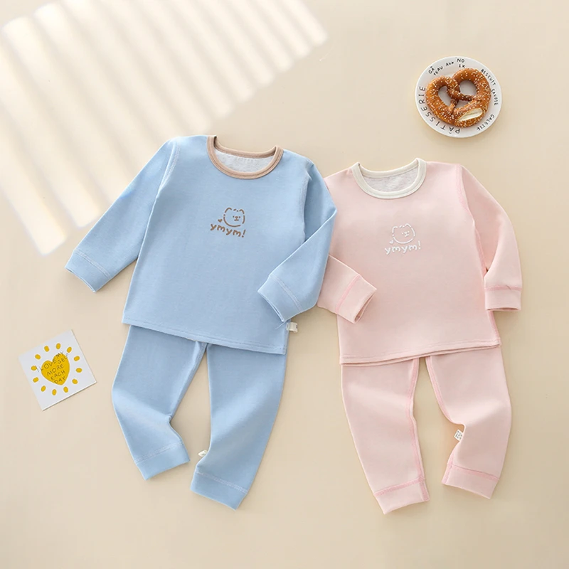 专柜下架款【母婴级】A类亲肤绒秋冬儿童整套睡衣居服打底衫男女童