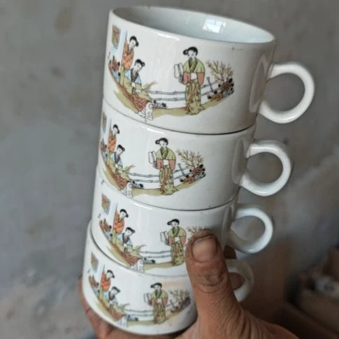 库存瓷片三娘教子四个