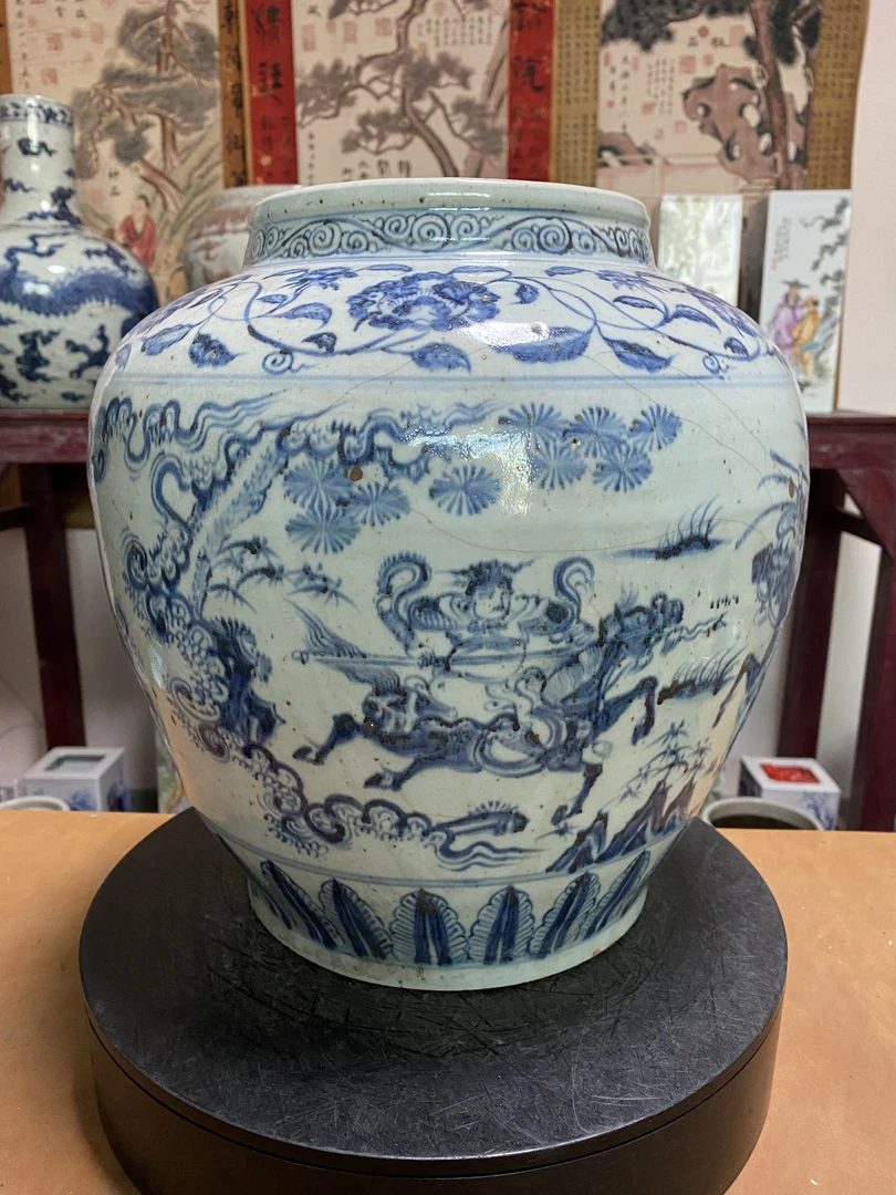 景德镇陶瓷青花人物罐