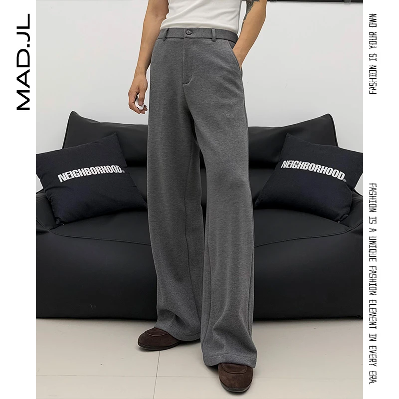Mad秋冬【羊毛醋酸】中腰弹力垂感重磅巨显腿长卫裤男女同款