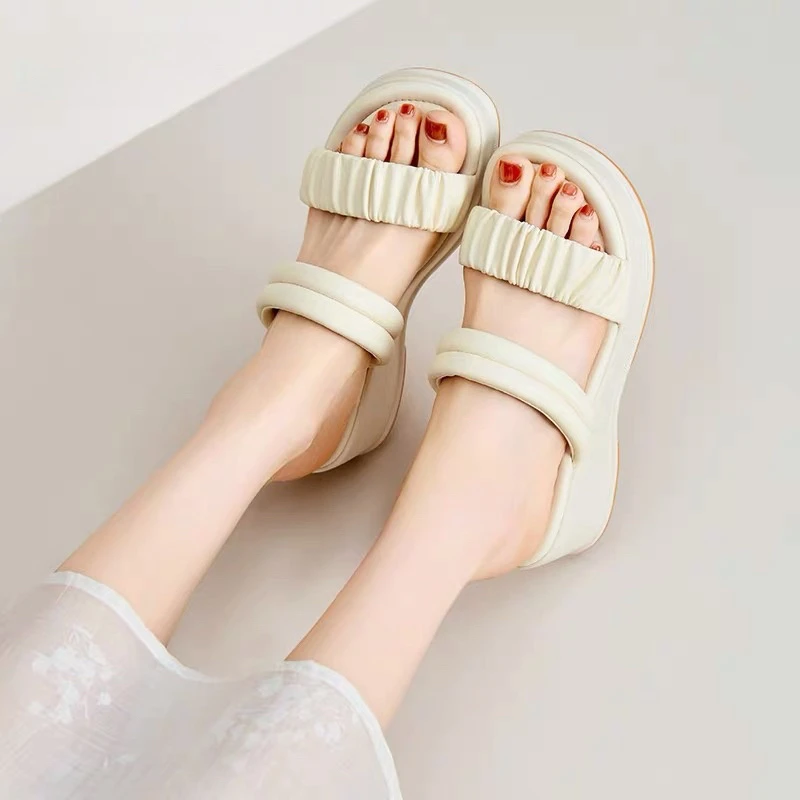 时装拖鞋女鞋1713夏季新款时尚优雅平底高跟圆头套脚