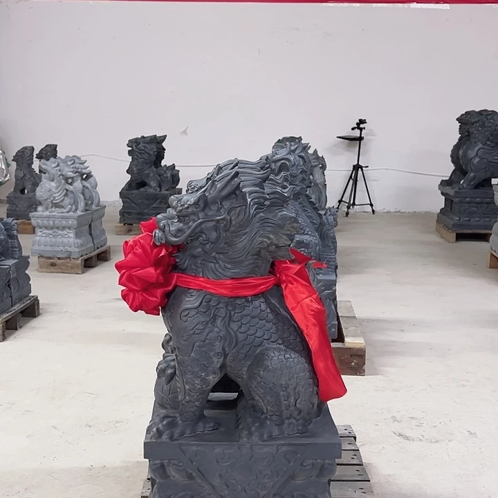 石头青石摆件麒麟