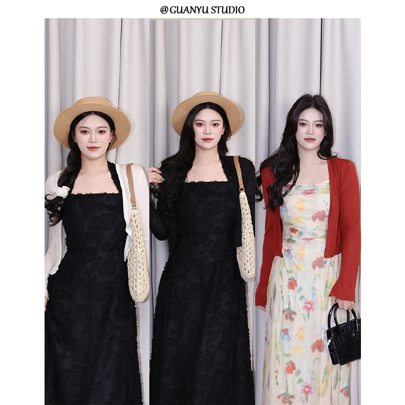 【百搭派】蛋妹大码女装微胖mm春季显瘦遮肉百搭针织开衫DM26061