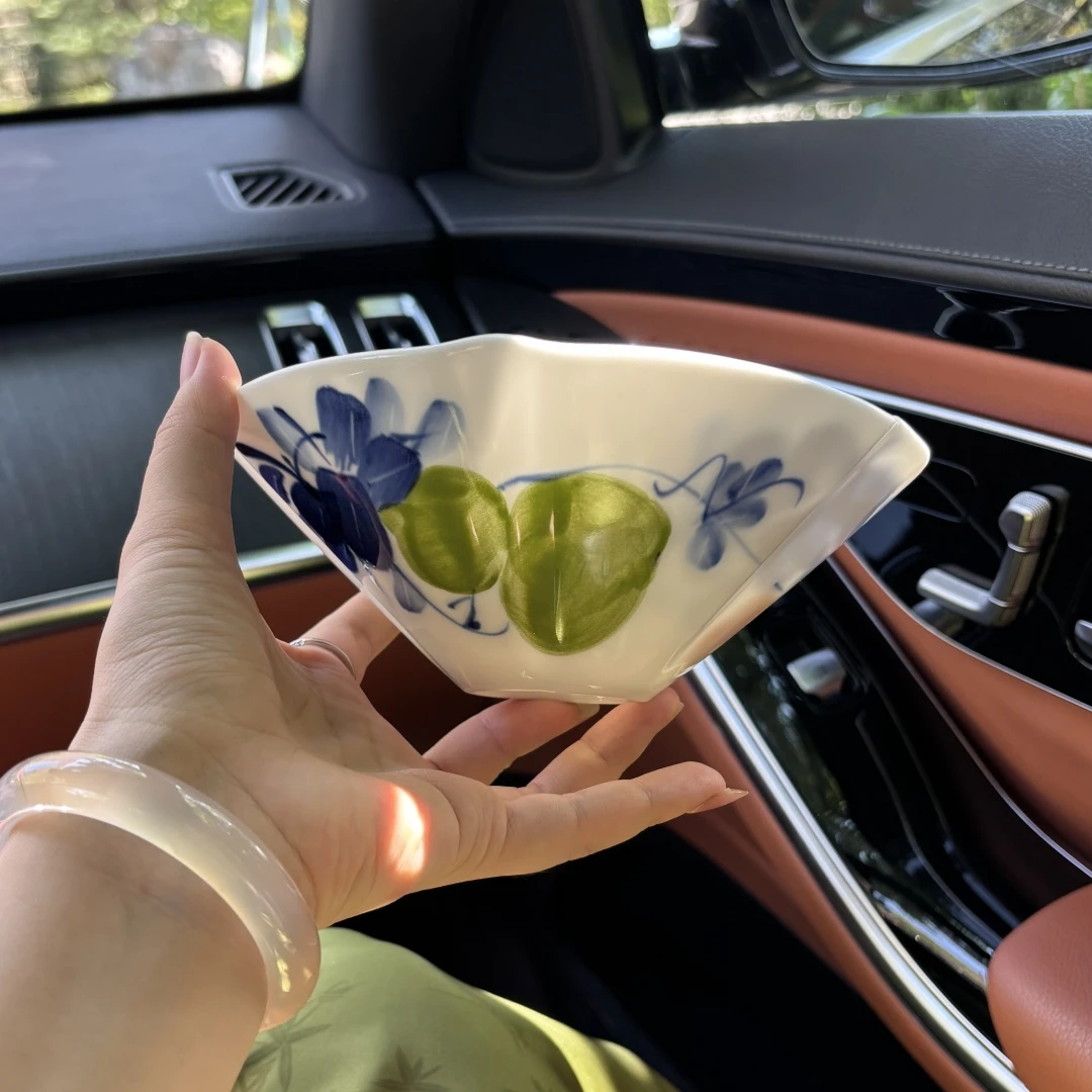 东土造物《荷叶碗》预售-高温釉中彩手工手绘陶瓷餐具口径16高度6CM