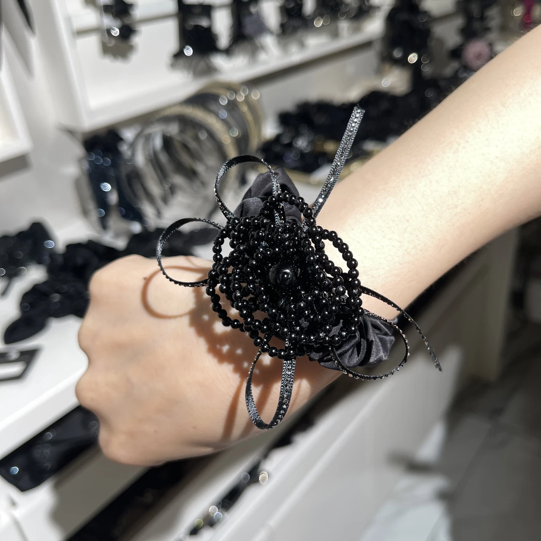 【小魏总珠宝】黑玫瑰珠珠发圈