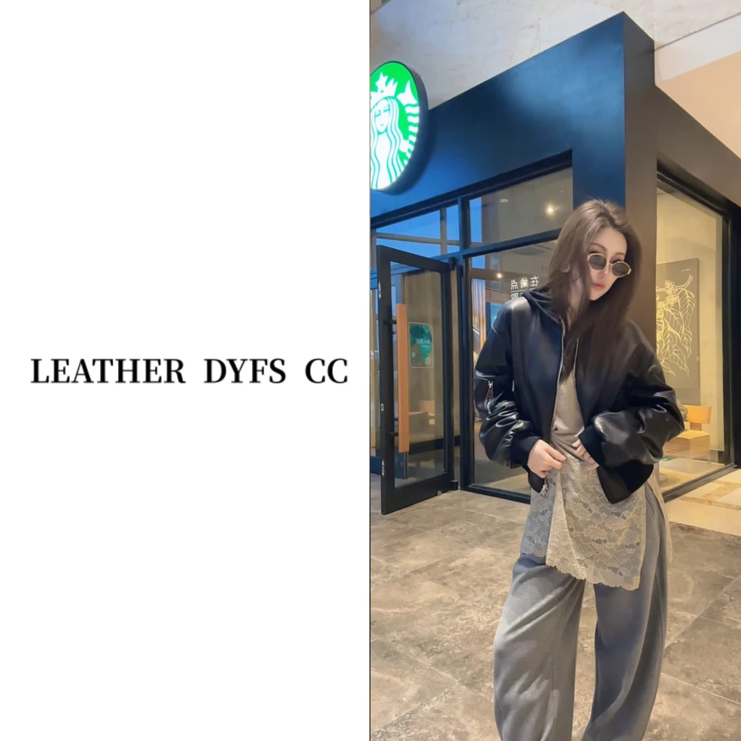 Leather Dyfs cc "新潮个性" 双面穿 252289高奢绵羊皮头层皮女装