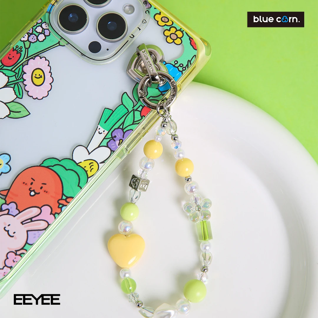 Bluecorn原创 春日花园手工串珠腕带通用简约百搭手机链挂饰
