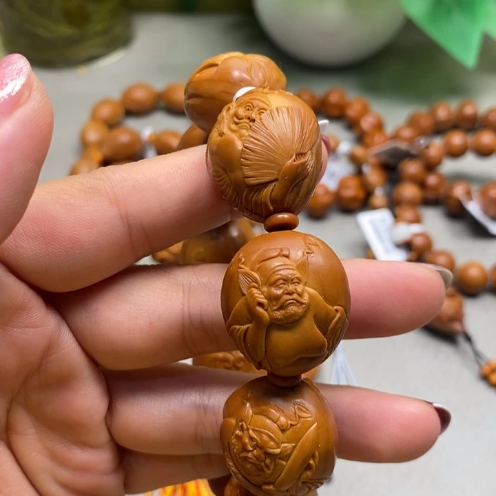 橄榄核手串/手链周派浮雕钟馗手串