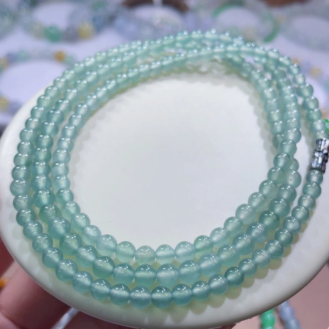 未镶嵌手链翡翠晴水蓝卡4.2-5