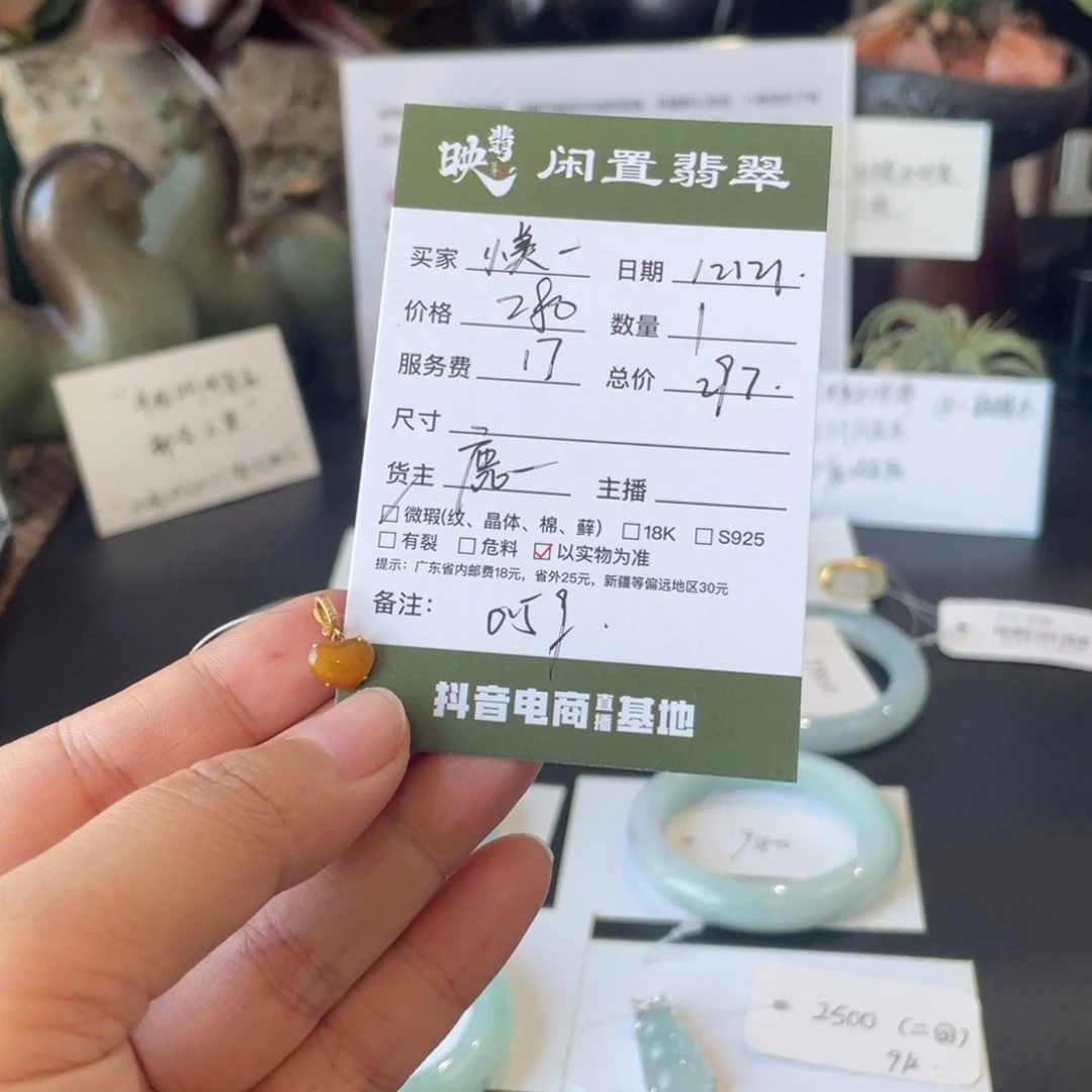 小***以翡翠18K金镶嵌颈饰翡翠