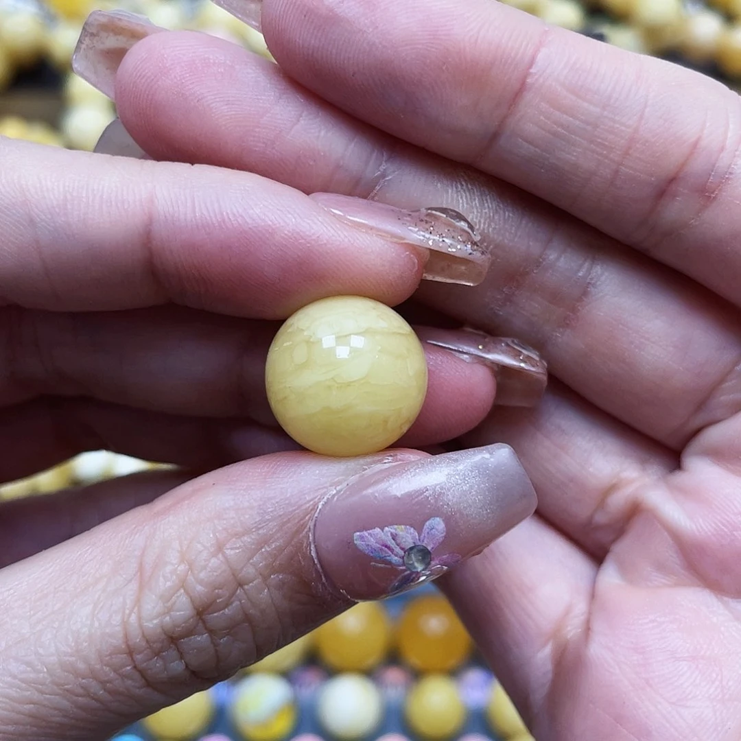 琥珀珠宝奇石未镶嵌礼*日15.1mm平头