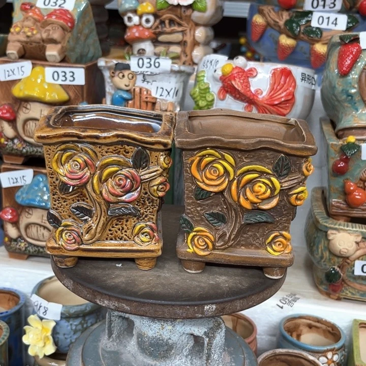 紫砂花盆粗陶材质多肉花盆