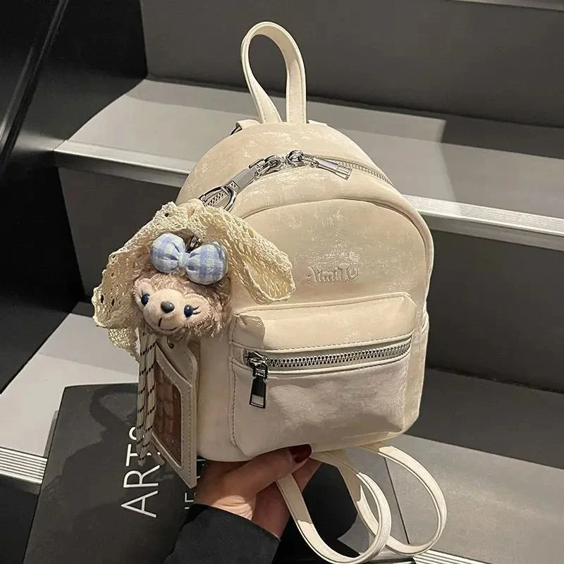 ins艾米兔女包2025新款简约纯色质感潮流洋气百搭休闲时尚双肩包