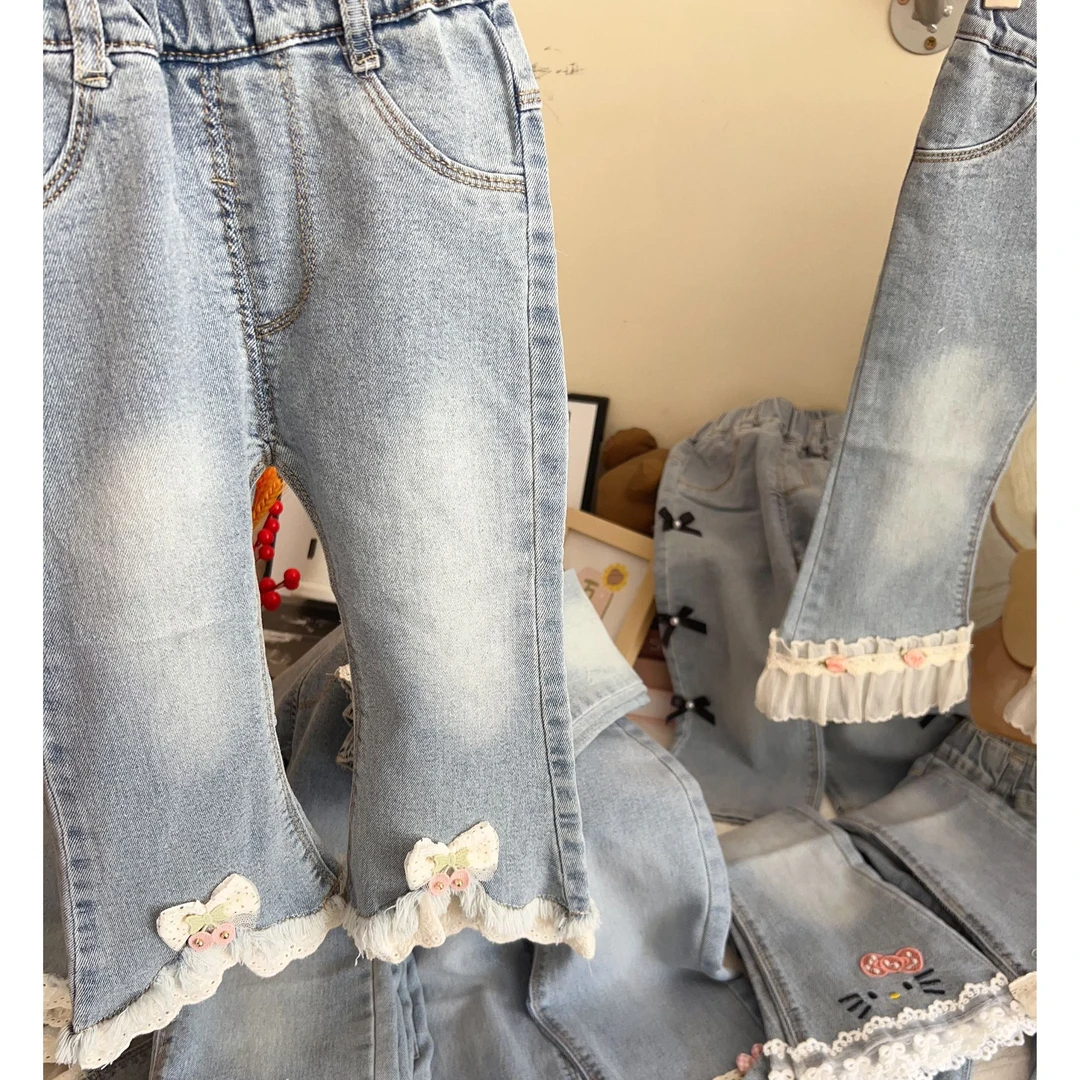 【默认微瑕】男女童春秋牛仔裤洋气韩版长裤外穿休闲裤子