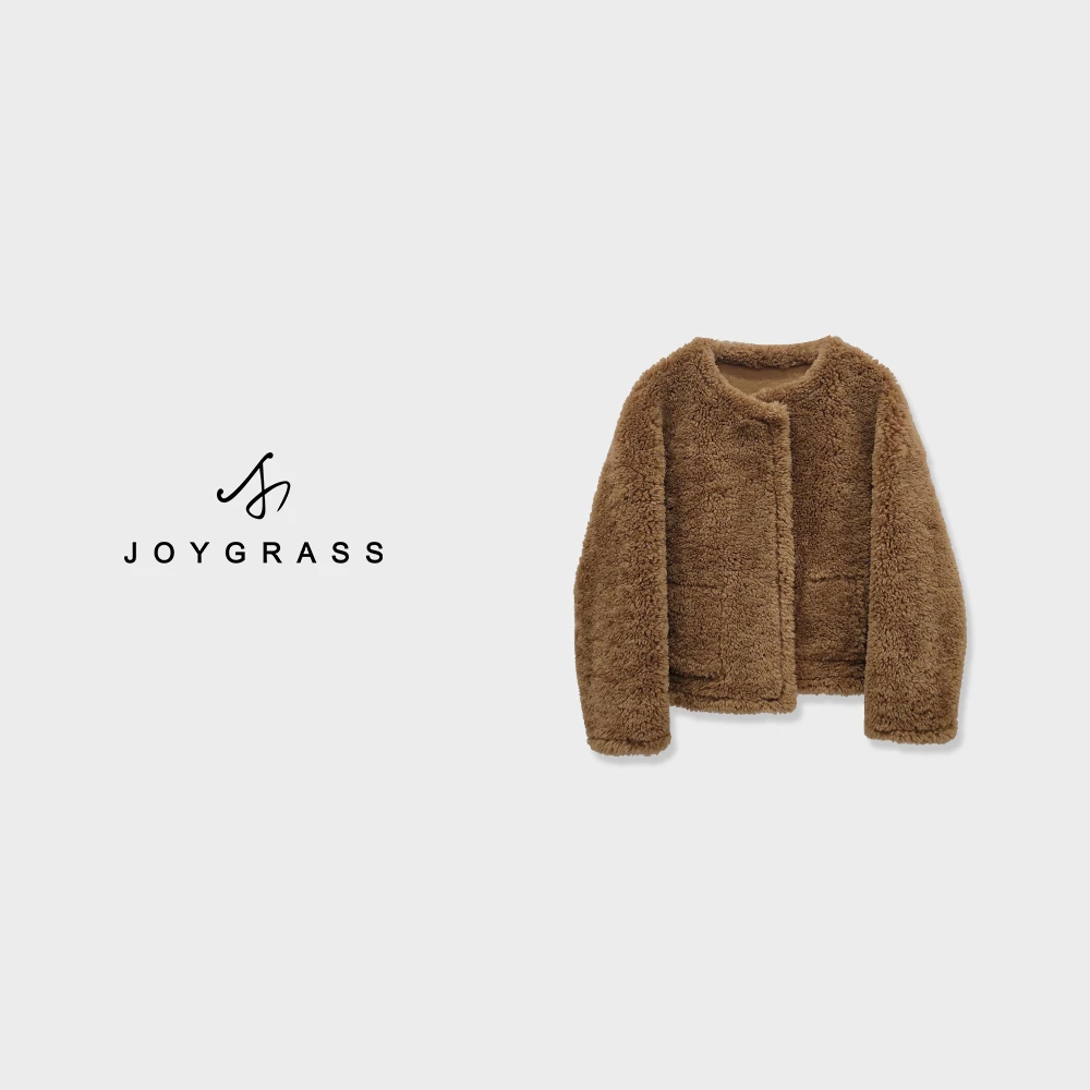 JOJYGRASS(乔伊女士新款皮毛一体毛绒外套)W-03706