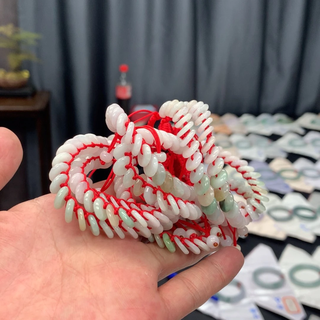 翡翠手镯未镶嵌玫***.纯天然缅甸A货翡翠平安扣多样性发货