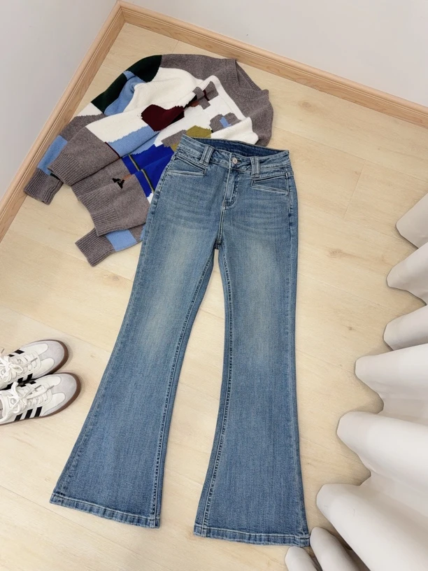 11微喇裤2025新款牛仔裤腿精裤子超模裤