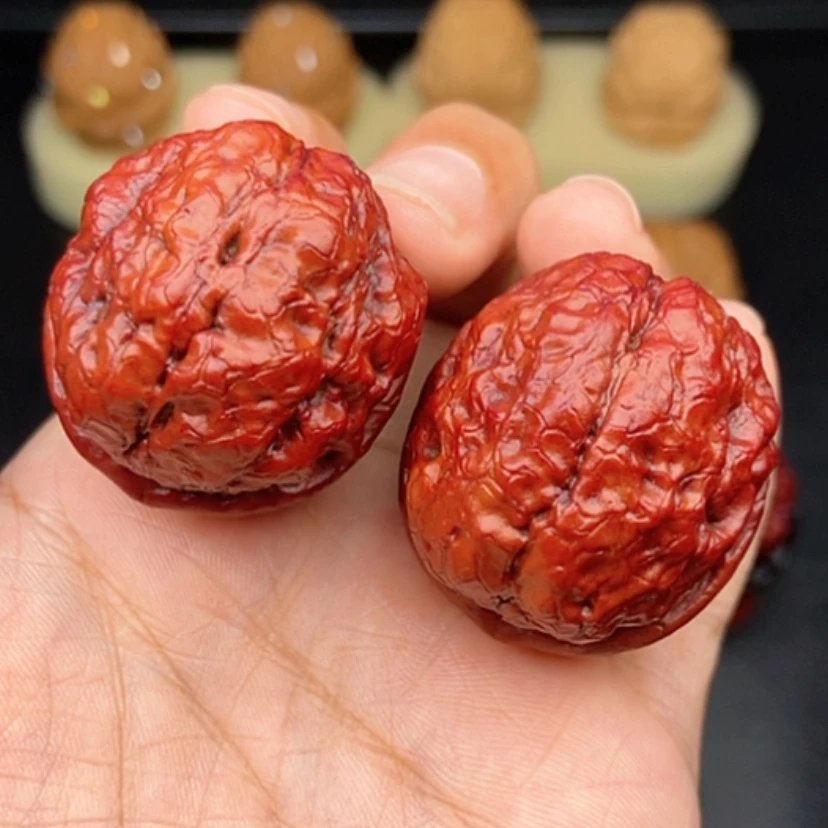 【闪购商品】文玩核桃把件40尺红彩至尊疙瘩包
