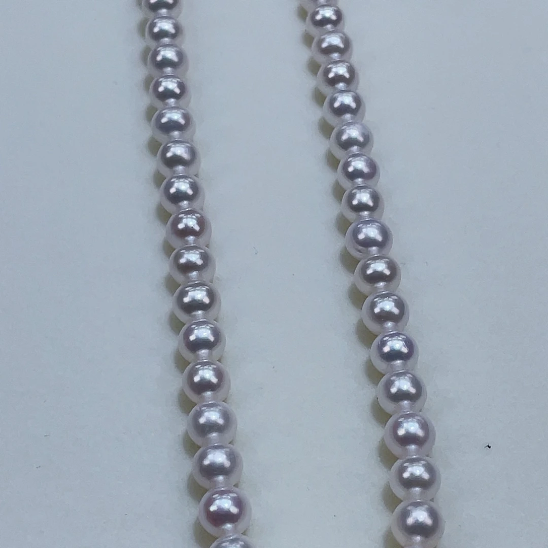 淡水珍珠颈饰银S925镶嵌6.5冷白极光炫彩