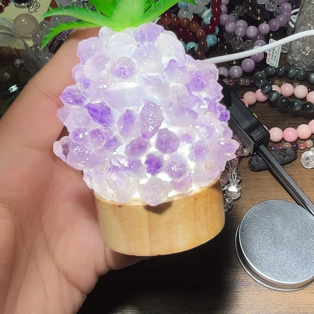 水晶手链未镶嵌克鲁兹紫水晶小夜灯