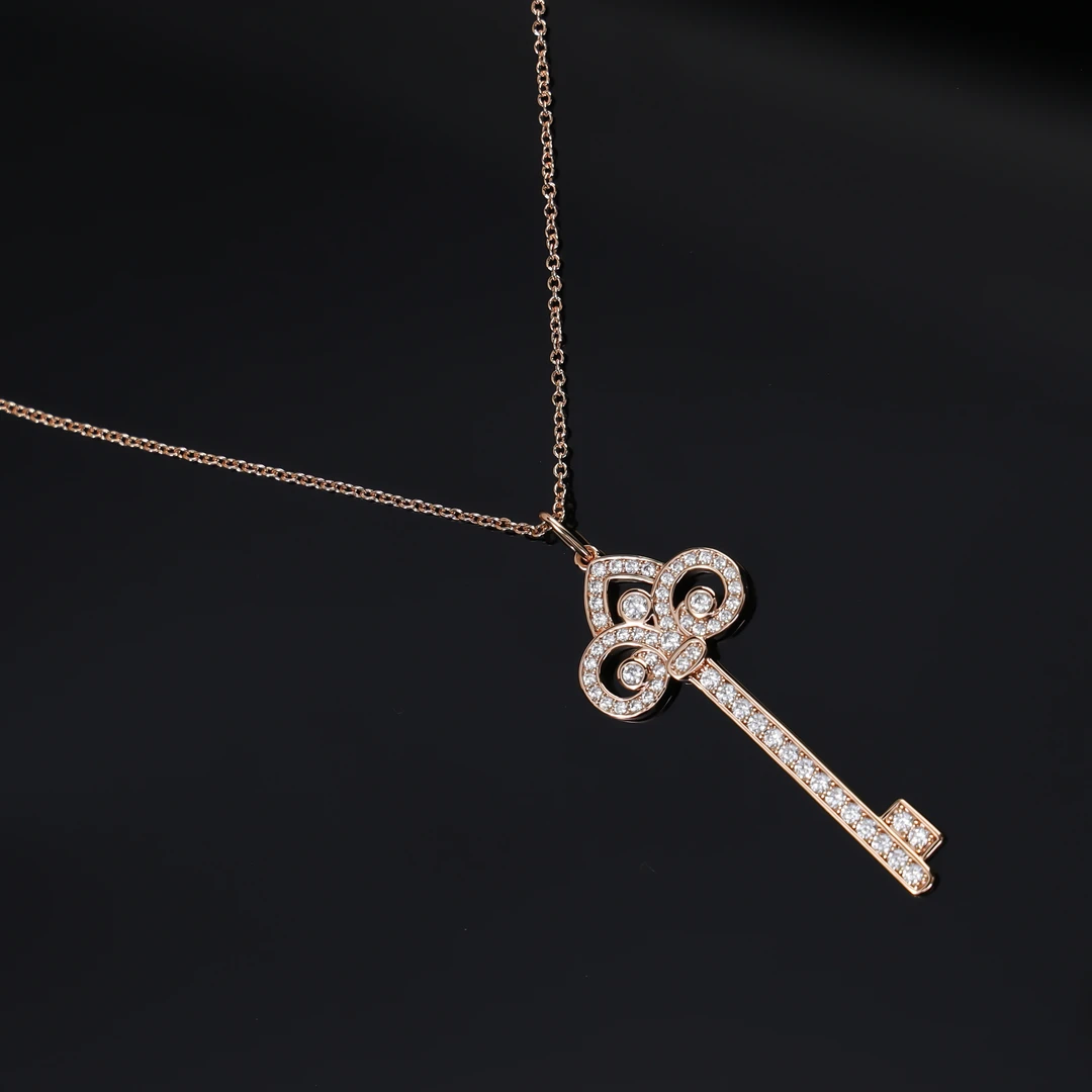 铜合金项链 ONETOP满钻钥匙项链