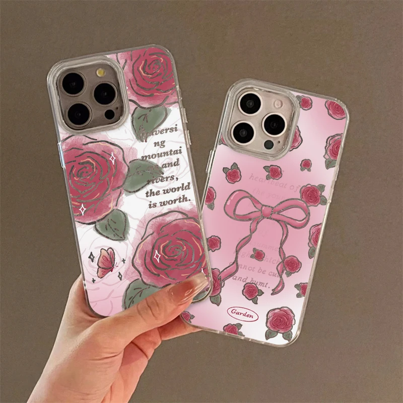 奥菲顿晕染红玫瑰适用iPhone16冰川15手机壳华为vivo小米15oppo套