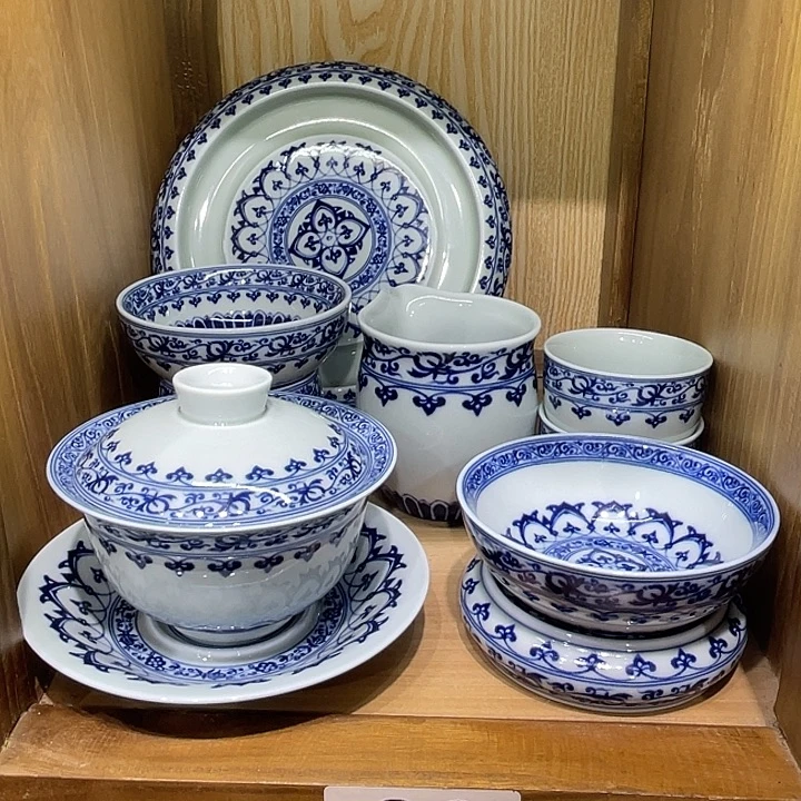 小***满青花宝相8件套茶具
