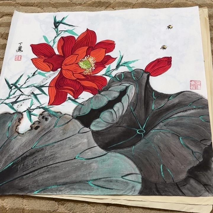 国画花鸟的翅膀是一个巨大的蝴蝶