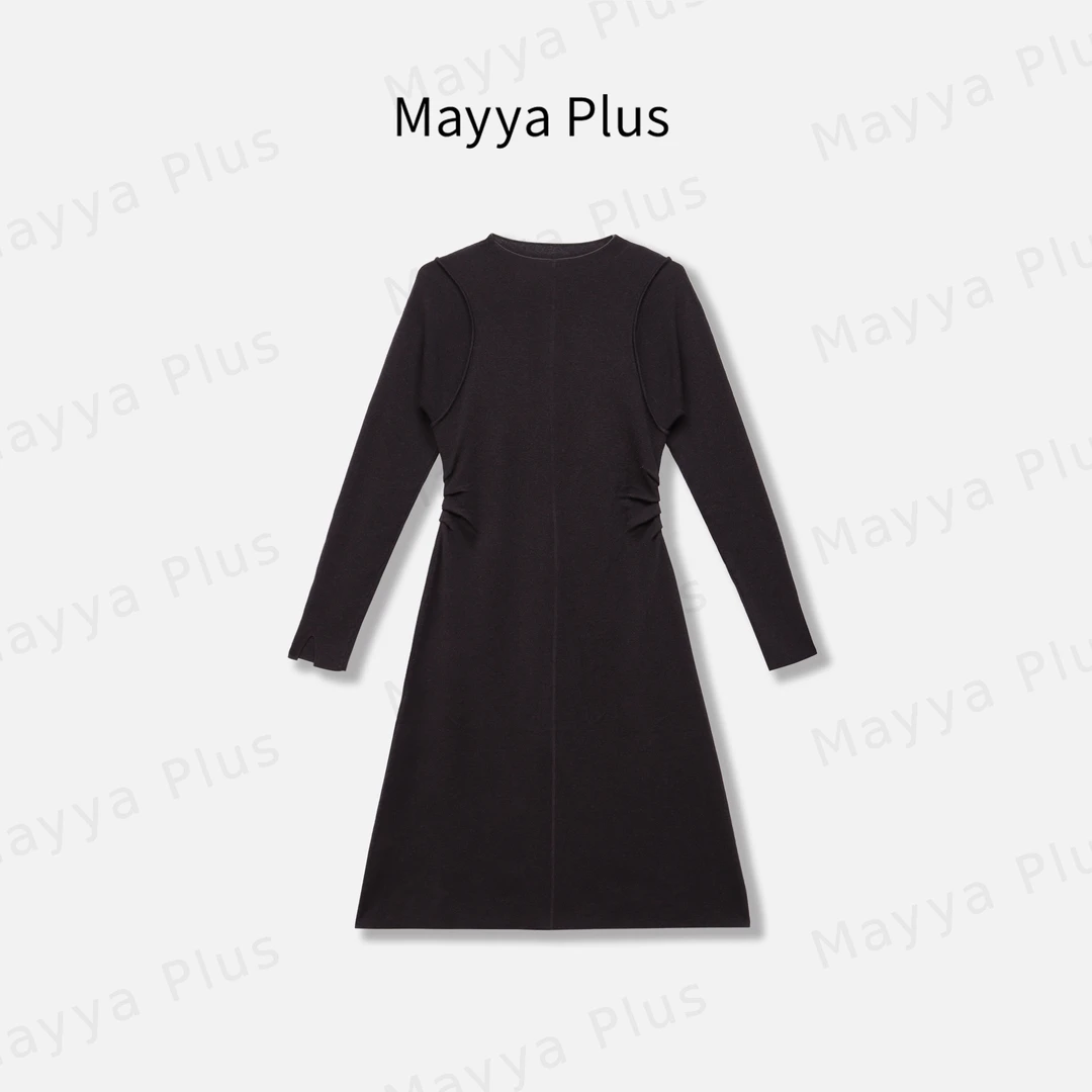 【主旋律】MayyaPlus麦芽定制气质显瘦流光风A字针织连衣裙32546111