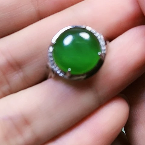 和田玉戒指银S925镶嵌