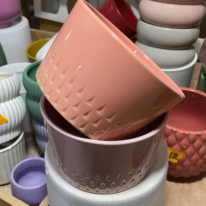 陶盆有孔 瑕疵针孔漏釉介意勿拍外口 15外高9