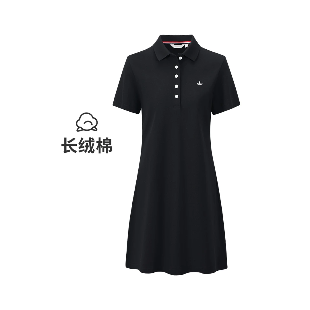 Navigare意大利小帆船春夏女士洋气连衣裙宽松休闲高级凉感棉裙子