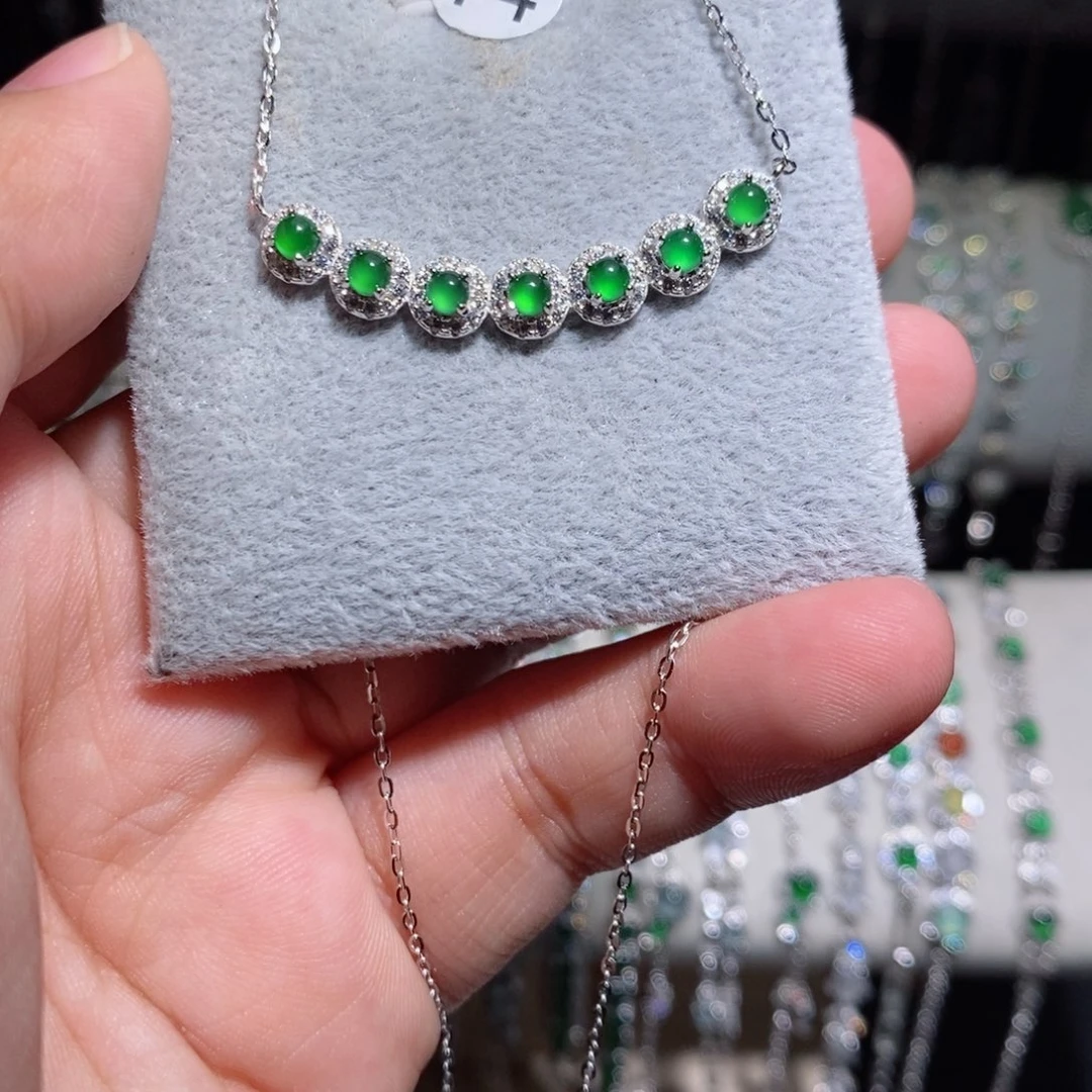 翡翠银S925镶嵌颈饰j hji o