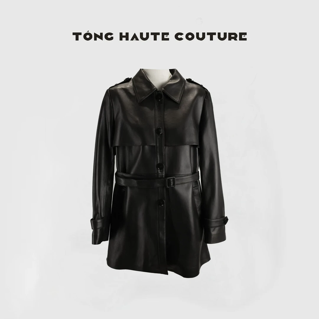 【若禾】 25年新款100绵羊皮轻奢气质黑色百搭皮衣 YW203