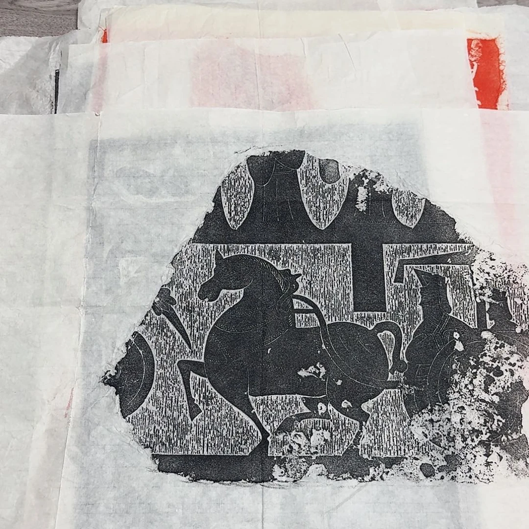 印石拓片用纸车马出行图