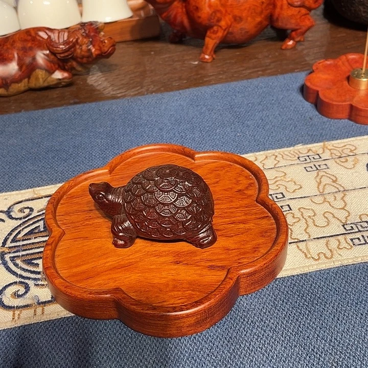 原木实木黑檀金钱龟