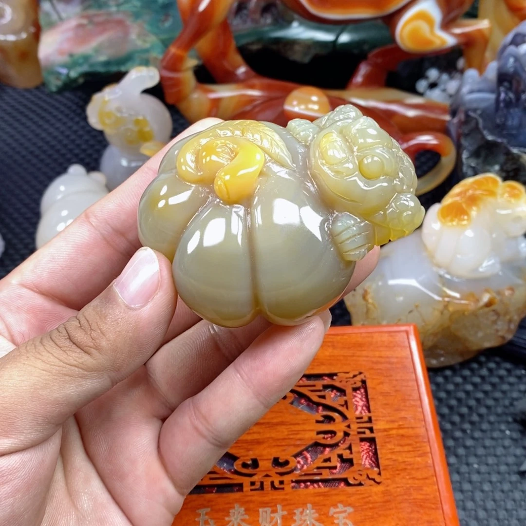 玛瑙/玉髓手把未镶嵌对**歌