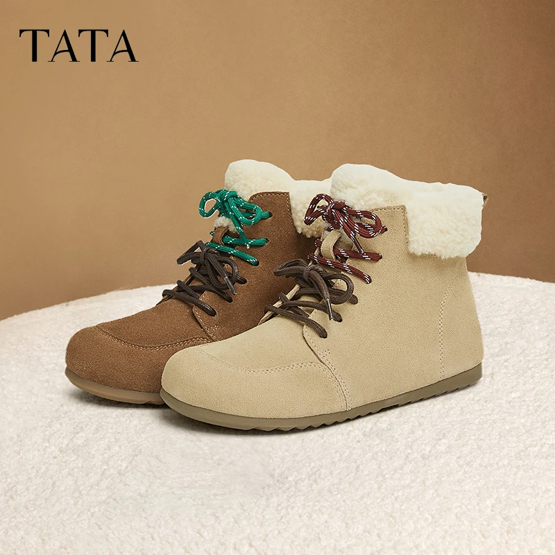 TATA/他她冬商场同款百搭时尚休闲加绒勃肯鞋女新款CGQ03DD4