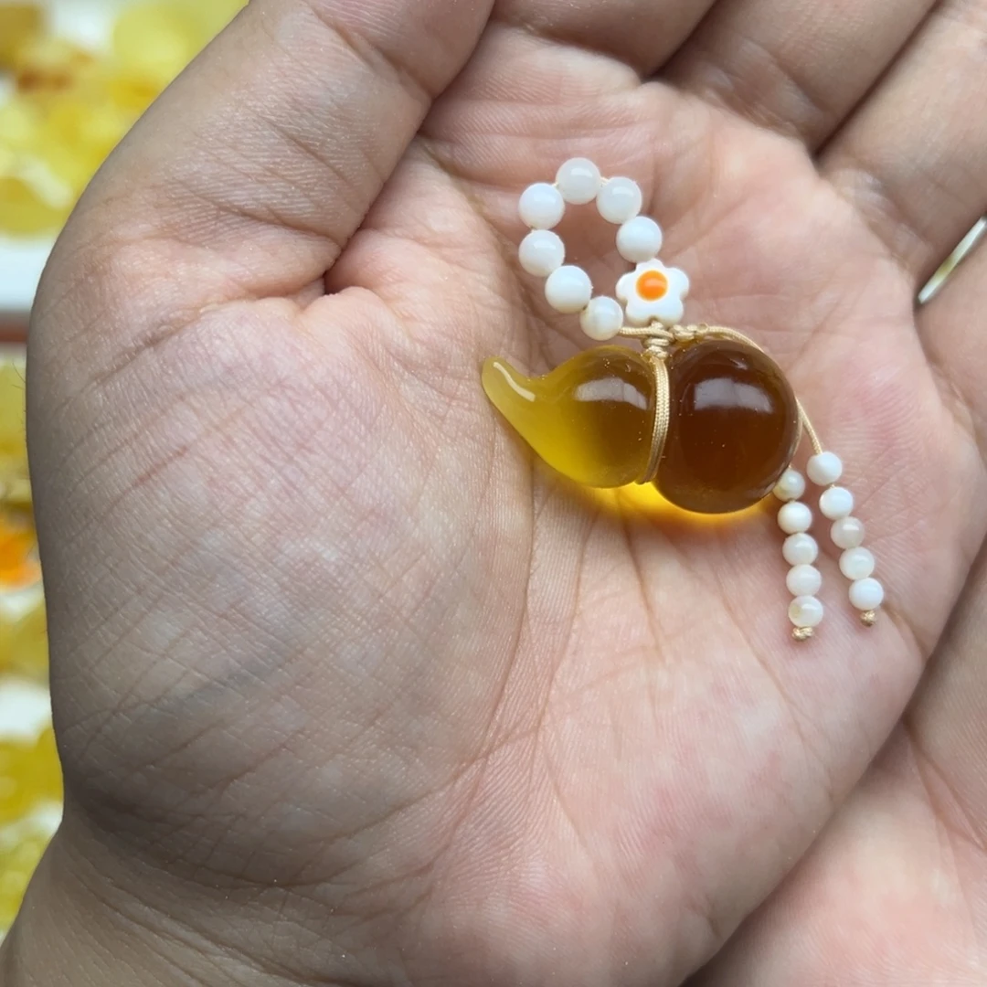 琥珀未镶嵌珠宝奇石葫芦万能扣