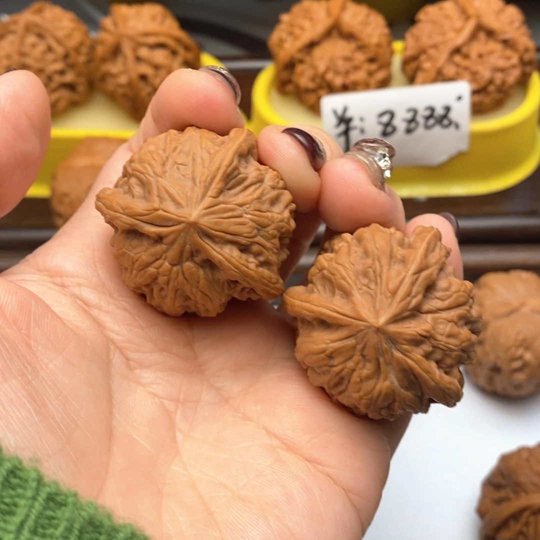 把件文玩核桃317号凹底三