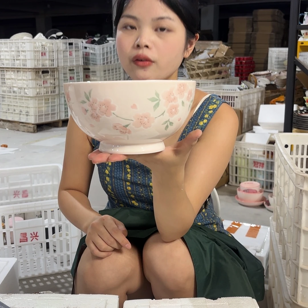 瓷微瑕陶瓷餐具釉下彩7寸碗
