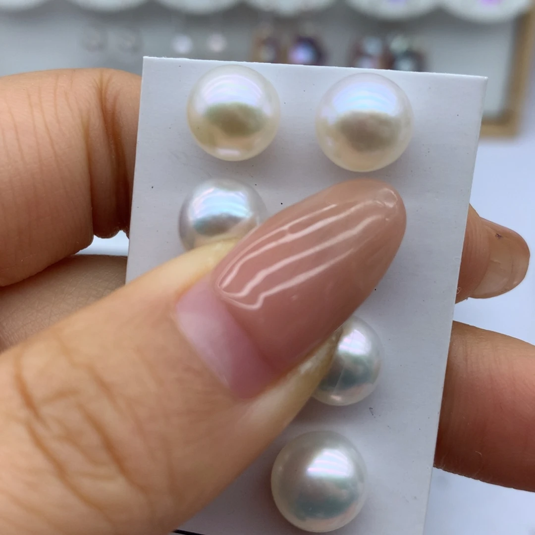 淡水珍珠耳饰银S925镶嵌