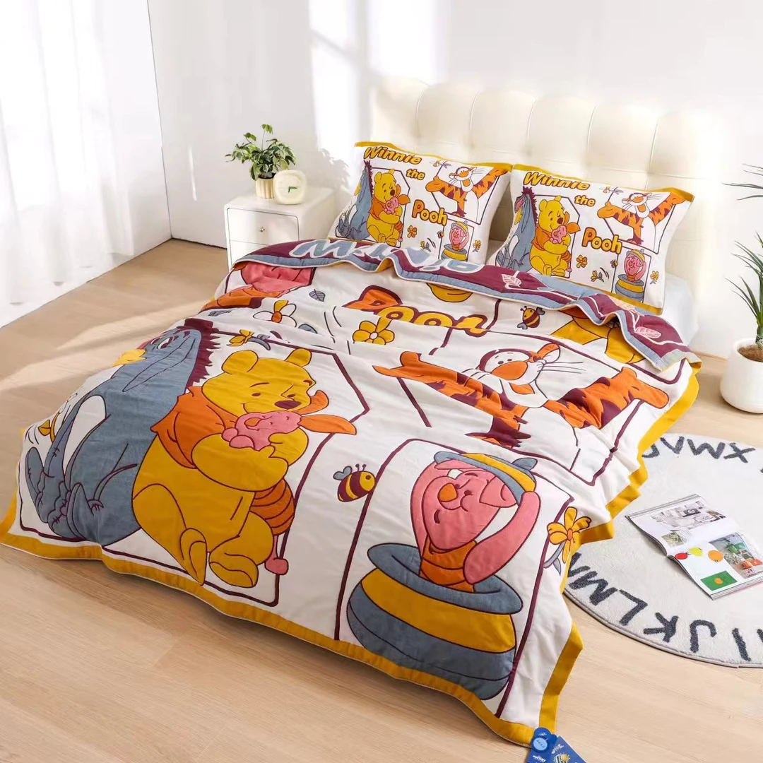 【维尼派对】120*150精梳超柔面包被亲肤棉纱四季通用棉盖被